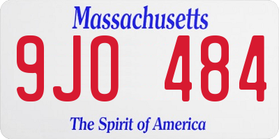 MA license plate 9JO484