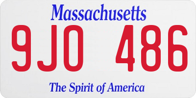 MA license plate 9JO486
