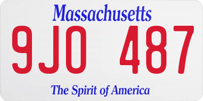 MA license plate 9JO487
