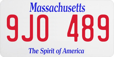 MA license plate 9JO489