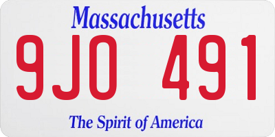 MA license plate 9JO491