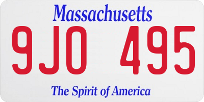 MA license plate 9JO495