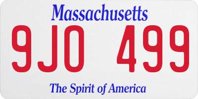 MA license plate 9JO499