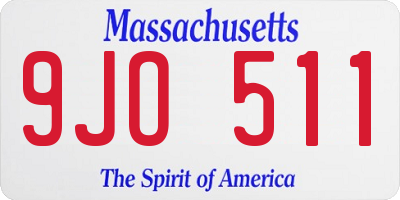 MA license plate 9JO511