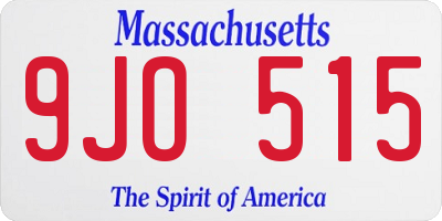 MA license plate 9JO515
