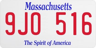 MA license plate 9JO516