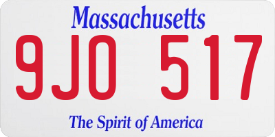 MA license plate 9JO517