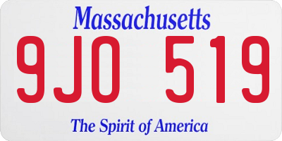 MA license plate 9JO519