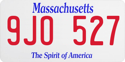 MA license plate 9JO527