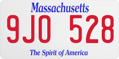 MA license plate 9JO528