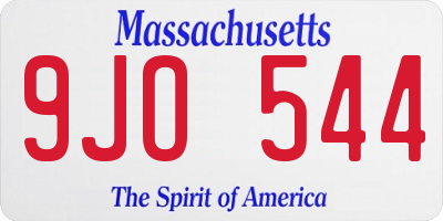 MA license plate 9JO544