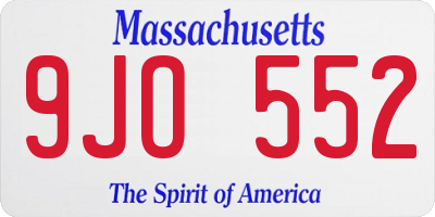 MA license plate 9JO552