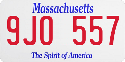 MA license plate 9JO557