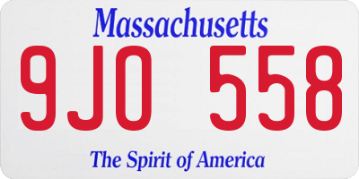 MA license plate 9JO558