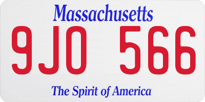 MA license plate 9JO566