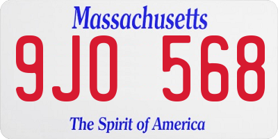 MA license plate 9JO568
