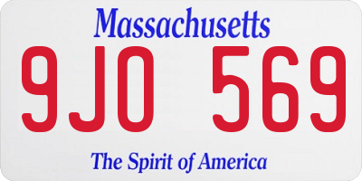 MA license plate 9JO569