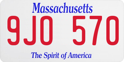 MA license plate 9JO570