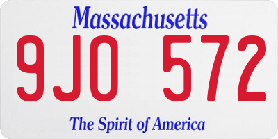 MA license plate 9JO572
