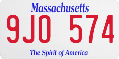 MA license plate 9JO574