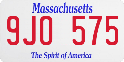 MA license plate 9JO575