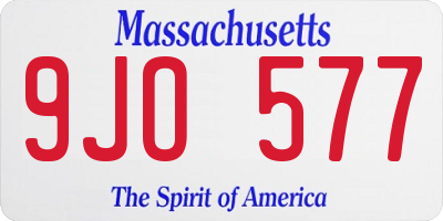 MA license plate 9JO577