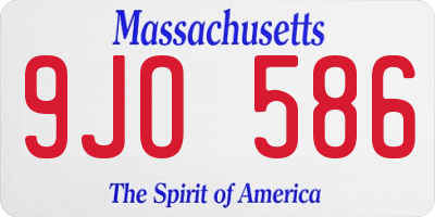 MA license plate 9JO586