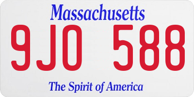 MA license plate 9JO588