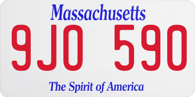 MA license plate 9JO590