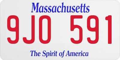 MA license plate 9JO591