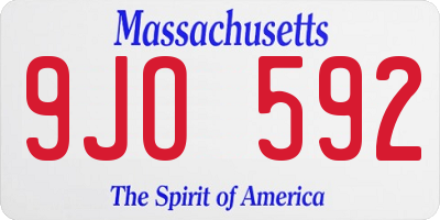 MA license plate 9JO592