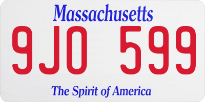 MA license plate 9JO599