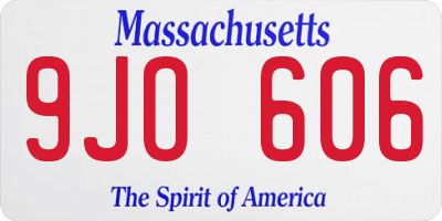 MA license plate 9JO606