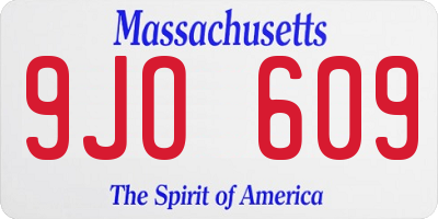 MA license plate 9JO609