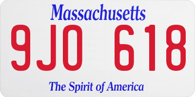 MA license plate 9JO618