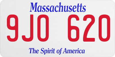 MA license plate 9JO620