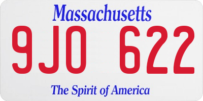 MA license plate 9JO622