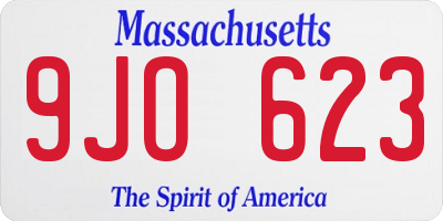 MA license plate 9JO623