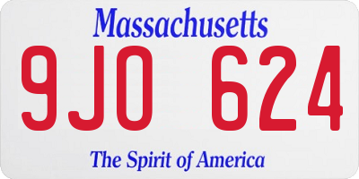 MA license plate 9JO624