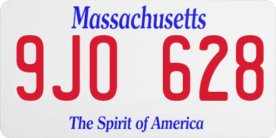 MA license plate 9JO628