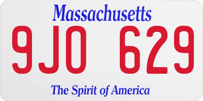MA license plate 9JO629