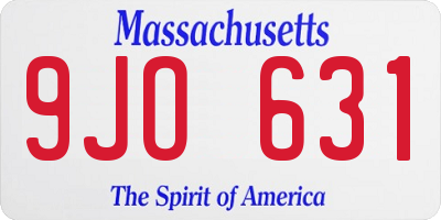 MA license plate 9JO631