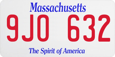 MA license plate 9JO632