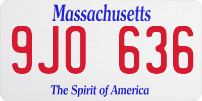 MA license plate 9JO636