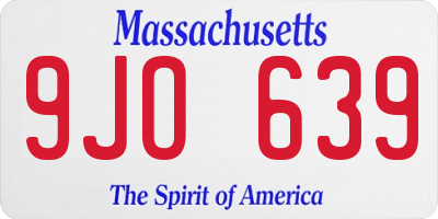 MA license plate 9JO639