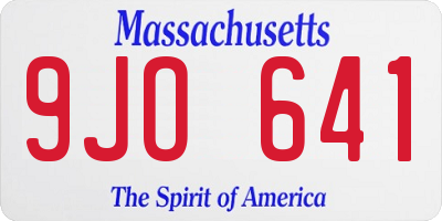 MA license plate 9JO641