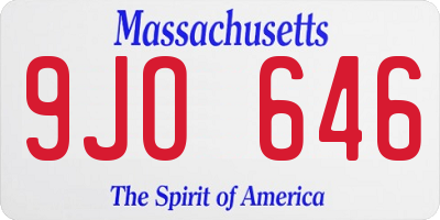 MA license plate 9JO646