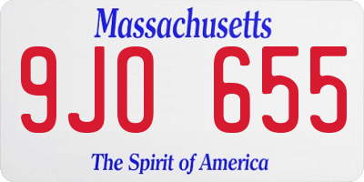MA license plate 9JO655