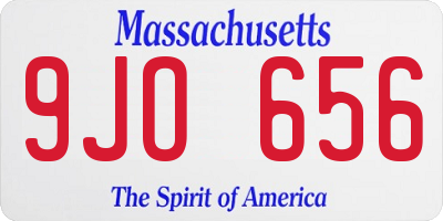 MA license plate 9JO656