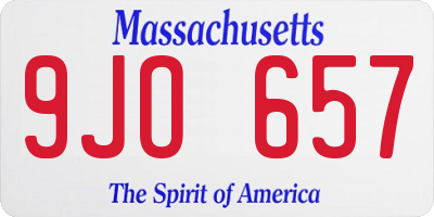 MA license plate 9JO657